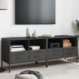 TV stand 2 pieces cold rolled steel black 68x39x50.5 cm by , TV Furniture - Ref: Foro24-843043, Price: 138,18 €, Discount: %