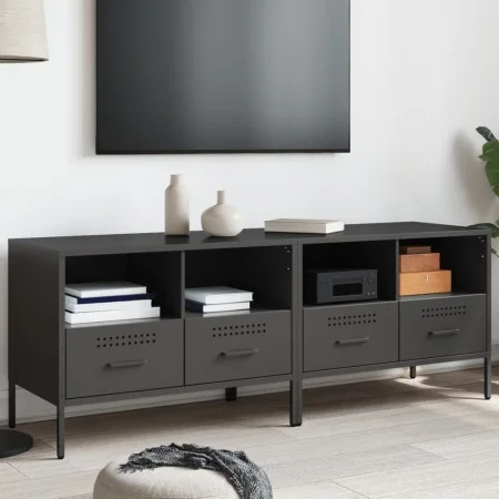 TV-Möbel, 2-teilig, kaltgewalzter Stahl, schwarz, 68x39x50,5 cm. von , TV-Möbel - Ref: Foro24-843043, Preis: 138,18 €, Rabatt: %