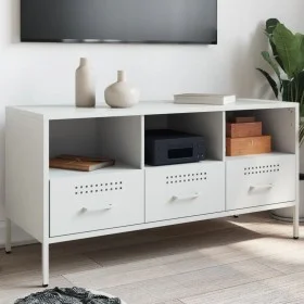 TV stand made of cold-rolled white steel, 100.5x39x50.5 cm by , TV Furniture - Ref: Foro24-843041, Price: 102,90 €, Discount: %