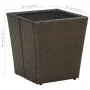 Brauner Couchtisch aus PE-Rattan aus gehärtetem Glas, 41,5 x 41,5 x 44 cm von vidaXL, Gartentische - Ref: Foro24-310558, Prei...