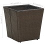 Mesa de centro ratán PE vidrio templado marrón 41,5x41,5x44cm de vidaXL, Mesas de jardín - Ref: Foro24-310558, Precio: 37,91 ...