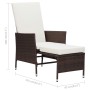Set de muebles de jardín 2 piezas con cojines ratán PE marrón by vidaXL, Garden sets - Ref: Foro24-310232, Price: 126,72 €, D...