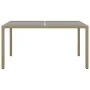 Garden table with tempered glass and beige synthetic rattan, 150x90x75 cm. by vidaXL, Garden tables - Ref: Foro24-310576, Pri...
