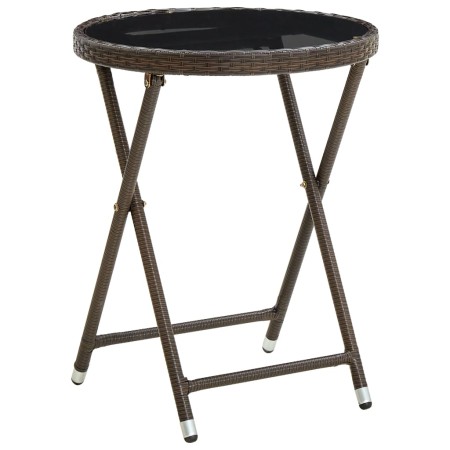 Couchtisch aus synthetischem Rattan und gehärtetem Glas braun 60 cm von vidaXL, Gartentische - Ref: Foro24-310560, Preis: 65,...