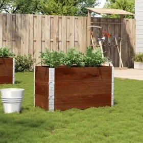 Solid pine wood planter in brown, 100x50 cm by , Pots and planters - Ref: Foro24-3295430, Price: 101,16 €, Discount: %