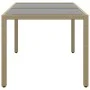 Gartentisch gehärtetes Glas synthetisches Rattan beige 150x90x75 cm von vidaXL, Gartentische - Ref: Foro24-310576, Preis: 140...