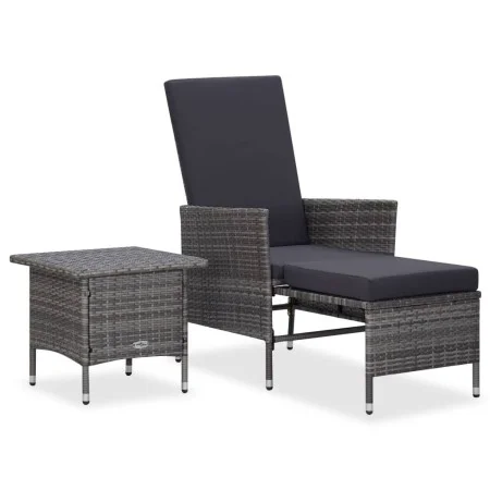 2-teiliges Gartenmöbel-Set und graue synthetische Rattankissen von vidaXL, Gartensets - Ref: Foro24-310233, Preis: 132,22 €, ...