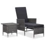 2-teiliges Gartenmöbel-Set und graue synthetische Rattankissen von vidaXL, Gartensets - Ref: Foro24-310233, Preis: 132,22 €, ...
