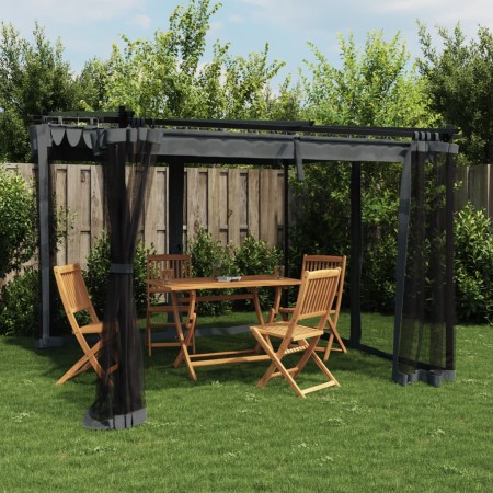 Pavillon mit Wänden aus anthrazitgrauem Stahlgitter 3x3 m. von , Zelte und Pavillons - Ref: Foro24-4003909, Preis: 360,19 €, ...