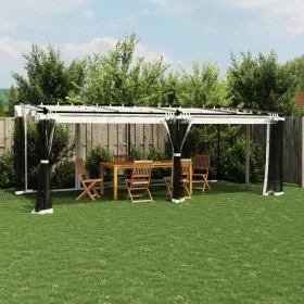 Gazebo with cream steel mesh walls 6x3 m by , Tents and gazebos - Ref: Foro24-4003914, Price: 512,40 €, Discount: %