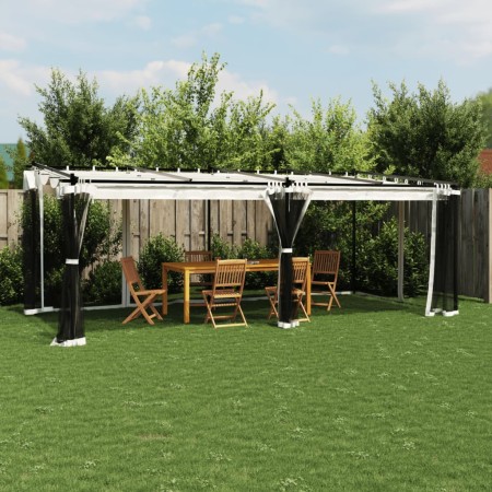 Pavillon mit cremefarbenen Stahl-Gitterwänden 6x3 m von , Zelte und Pavillons - Ref: Foro24-4003914, Preis: 484,44 €, Rabatt: %