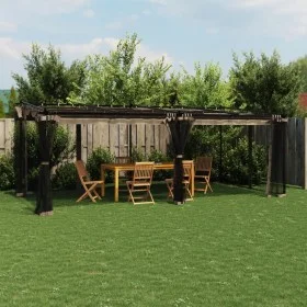 Gazebo with taupe steel mesh walls 6x3 m by , Tents and gazebos - Ref: Foro24-4003916, Price: 513,48 €, Discount: %