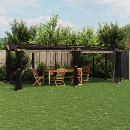 Pavillon mit taupefarbenen Stahlgitterwänden 6x3 m von , Zelte und Pavillons - Ref: Foro24-4003916, Preis: 484,19 €, Rabatt: %