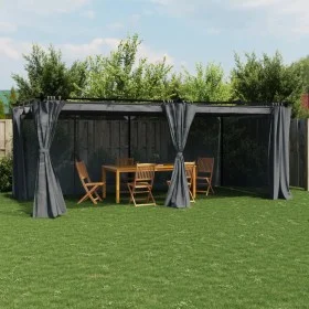 Gazebo with anthracite gray steel curtains 6x3 m by , Tents and gazebos - Ref: Foro24-4003921, Price: 483,82 €, Discount: %