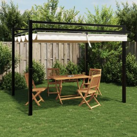 Gartenzelt mit ausziehbarem Dach aus cremefarbenem Aluminium 3x3 m. von , Zelte und Pavillons - Ref: Foro24-4003968, Preis: 4...