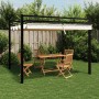 Garden gazebo with retractable cream aluminum roof 3x3 m by , Tents and gazebos - Ref: Foro24-4003968, Price: 466,89 €, Disco...