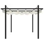 Cenador de jardín con techo retráctil aluminio crema 3x3 m de , Carpas y cenadores - Ref: Foro24-4003968, Precio: 475,86 €, D...