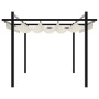 Garden gazebo with retractable cream aluminum roof 3x3 m by , Tents and gazebos - Ref: Foro24-4003968, Price: 466,89 €, Disco...