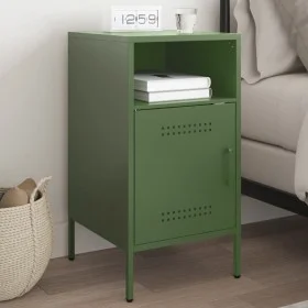 Olive green laminated steel bedside table 36x39x68 cm by , Nightstands - Ref: Foro24-843074, Price: 63,91 €, Discount: %