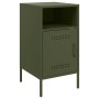 Mesita de noche de acero laminado verde oliva 36x39x68 cm de , Mesitas de noche - Ref: Foro24-843074, Precio: 75,60 €, Descue...
