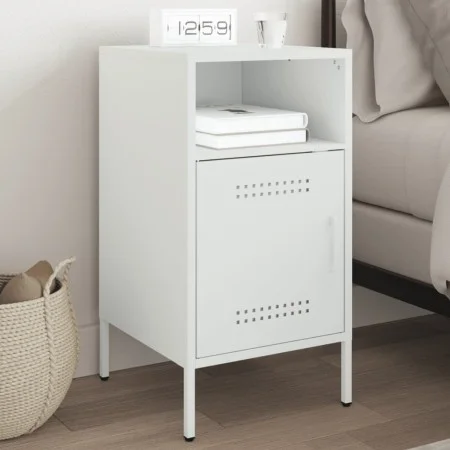 Nachttisch aus kaltgewalztem Stahl in Weiß 36x39x68 cm von , Nachttische - Ref: Foro24-843076, Preis: 63,91 €, Rabatt: %