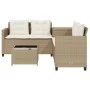 L-shaped garden sofa with table and beige PE rattan cushions by , Garden sets - Ref: Foro24-369031, Price: 382,44 €, Discount: %