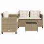 L-shaped garden sofa with table and beige PE rattan cushions by , Garden sets - Ref: Foro24-369031, Price: 382,44 €, Discount: %
