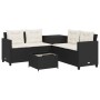 L-förmiges Gartensofa mit Tisch und schwarzen PE-Rattan-Kissen von , Gartensets - Ref: Foro24-369027, Preis: 277,65 €, Rabatt: %