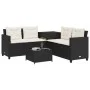 L-shaped garden sofa with table and black PE rattan cushions by , Garden sets - Ref: Foro24-369027, Price: 329,17 €, Discount: %