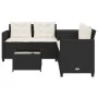 L-shaped garden sofa with table and black PE rattan cushions by , Garden sets - Ref: Foro24-369027, Price: 329,17 €, Discount: %