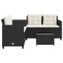 L-shaped garden sofa with table and black PE rattan cushions by , Garden sets - Ref: Foro24-369027, Price: 329,17 €, Discount: %