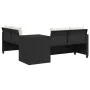 L-shaped garden sofa with table and black PE rattan cushions by , Garden sets - Ref: Foro24-369027, Price: 329,17 €, Discount: %