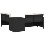 Sofá de jardín en forma de L con mesa y cojines ratán PE negro de , Conjuntos de jardín - Ref: Foro24-369027, Precio: 277,65 ...