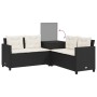 Sofá de jardín en forma de L con mesa y cojines ratán PE negro de , Conjuntos de jardín - Ref: Foro24-369027, Precio: 277,65 ...