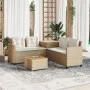 L-shaped garden sofa with table and beige PE rattan cushions by , Garden sets - Ref: Foro24-369038, Price: 340,98 €, Discount: %