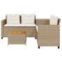 Sofá de jardín en forma de L con mesa y cojines ratán PE beige de , Conjuntos de jardín - Ref: Foro24-369038, Precio: 279,89 €