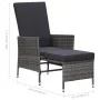2-teiliges Gartenmöbel-Set und graue synthetische Rattankissen von vidaXL, Gartensets - Ref: Foro24-310233, Preis: 132,22 €, ...