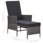 2-teiliges Gartenmöbel-Set und graue synthetische Rattankissen von vidaXL, Gartensets - Ref: Foro24-310233, Preis: 133,29 €, ...