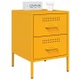 Mesita de noche de acero amarillo mostaza 36x39x50,5 cm de , Mesitas de noche - Ref: Foro24-842928, Precio: 71,16 €