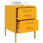 Mesita de noche de acero amarillo mostaza 36x39x50,5 cm de , Mesitas de noche - Ref: Foro24-842928, Precio: 71,16 €