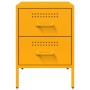 Mesita de noche de acero amarillo mostaza 36x39x50,5 cm de , Mesitas de noche - Ref: Foro24-842928, Precio: 71,16 €