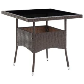 Brown synthetic rattan garden dining table by vidaXL, Garden tables - Ref: Foro24-310552, Price: 132,30 €, Discount: %