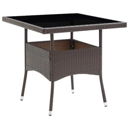 Brauner Garten-Esstisch aus synthetischem Rattan von vidaXL, Gartentische - Ref: Foro24-310552, Preis: 132,30 €, Rabatt: %