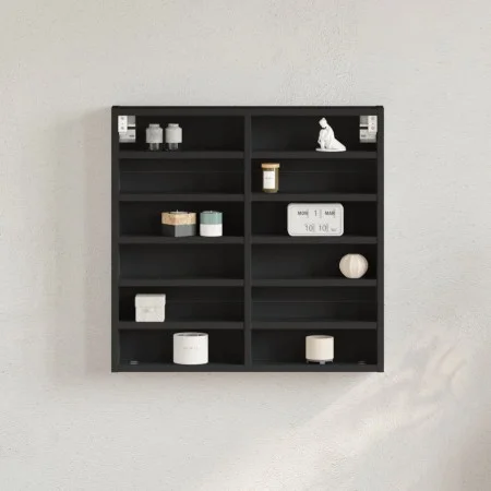 Black engineered wood display case 60x8.5x58 cm by , Shelves and shelves - Ref: Foro24-847962, Price: 40,26 €, Discount: %