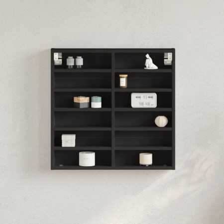 Vitrina de madera de ingeniería negra 60x8,5x58 cm de , Estantes y estanterías - Ref: Foro24-847962, Precio: 40,99 €, Descuen...