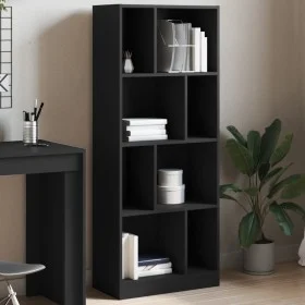 Engineered wood black shelf 57x28.5x141 cm by , Bookcases and shelves - Ref: Foro24-847997, Price: 71,69 €, Discount: %