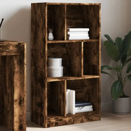 Engineered wood smoked oak bookshelf 57x28.5x107.5 cm by , Bookcases and shelves - Ref: Foro24-848007, Price: 59,28 €, Discou...