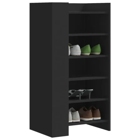 Engineered wood shoe cabinet in black, 52x37.5x100 cm by , Shoe racks and shoe organizers - Ref: Foro24-848445, Price: 72,89 ...