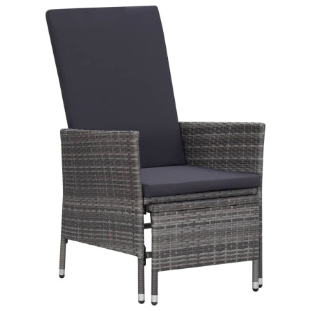 Reclining garden armchair with gray synthetic rattan cushions by vidaXL, Garden chairs - Ref: Foro24-310230, Price: 144,30 €,...