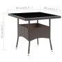 Brauner Garten-Esstisch aus synthetischem Rattan von vidaXL, Gartentische - Ref: Foro24-310552, Preis: 132,30 €, Rabatt: %